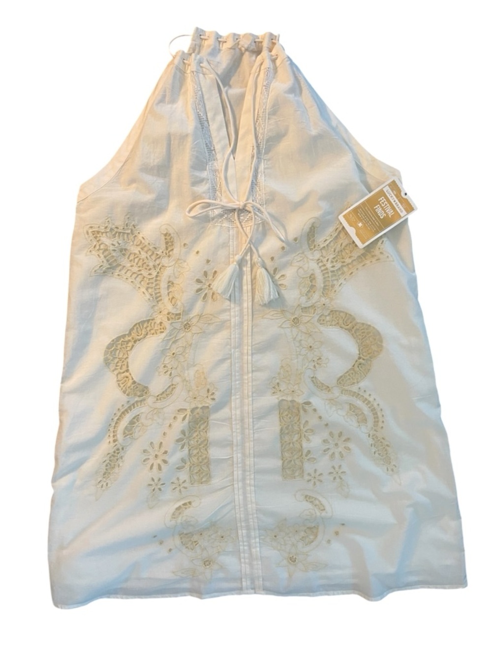 Lucky Brand Festival Embroidered Shift Mini Dress size L - Picture 2 of 11